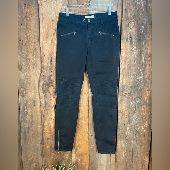 H&M L.O.G.G. Moto Black Jeans- Size 8 - Picture 3 of 10
